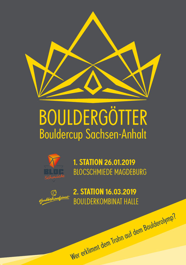 Plakat für Boulder Götter Cup Sachsen-Anhalt