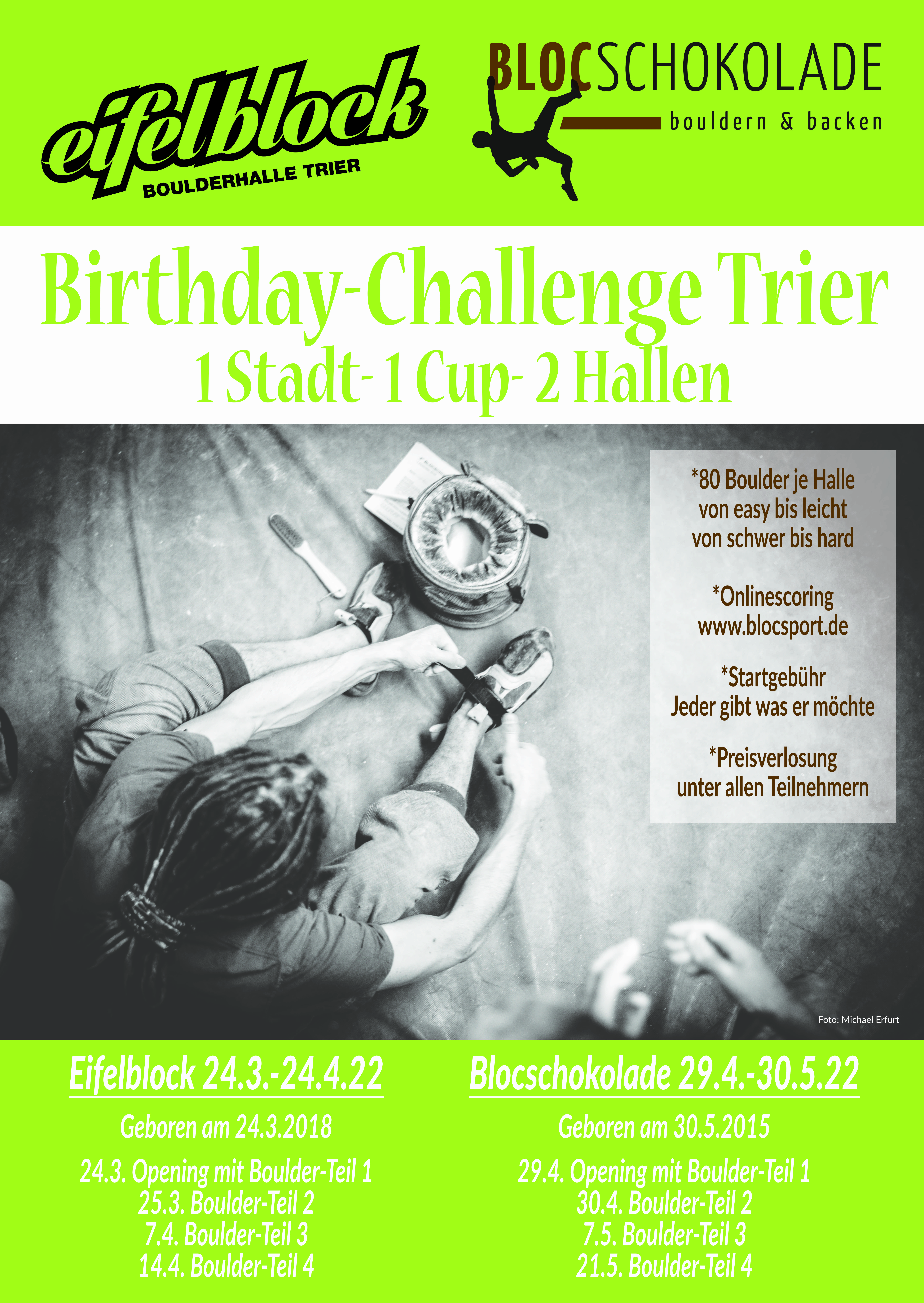 Poster for Birthday Challenge Trier EIFELBLOCK & BLOCSCHOKOLADE